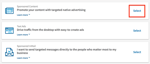 Create a Linkedin Ad