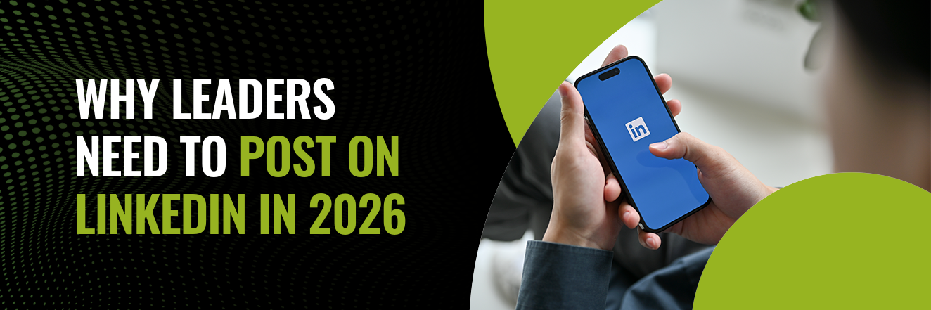 Person holding a smartphone with the LinkedIn app open, illustrating the importance of executive presence on LinkedIn in 2026